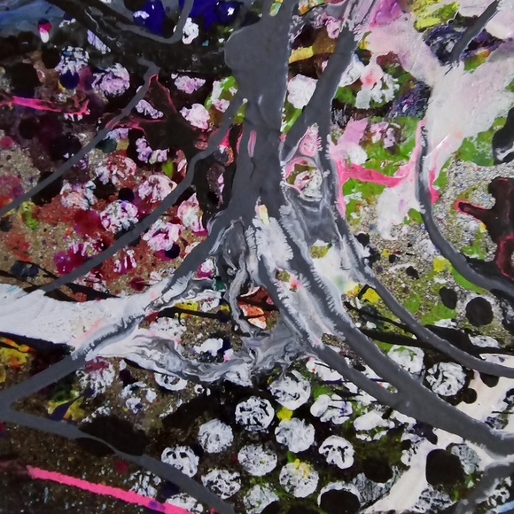 HANDCRAFTED Abstract Painting HANDPAINTED Wall Art Decor HANDMADE Color Artwork - Picture 11 of 17